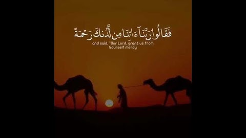 سورة الكهف : إِذْ أَوَى الْفِتْيَةُ إِلَى الْكَهْفِ فَقَالُوا رَبَّنَا آتِنَا مِن لَّدُنكَ..