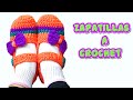 Zapatillas con moño Tejidas a crochet paso a paso Pantuflas  Muy Fácil!! en todas las tallas