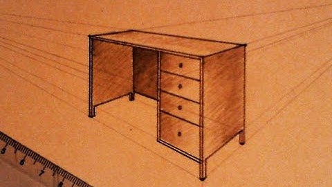 How to draw - two point perspective - office table