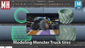 How to model Monster Truck tires in Maya 2024 ( 4K Video )