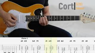 Poison - Alice Cooper - Guitar Tutorial - Guitar Pro Tabs - Guitar Cort G280 Select