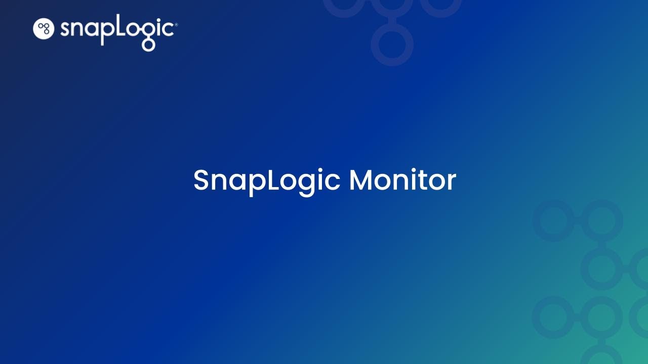 Snaplogic Informatica SnapLogic Monitor Demonstration - YouTube