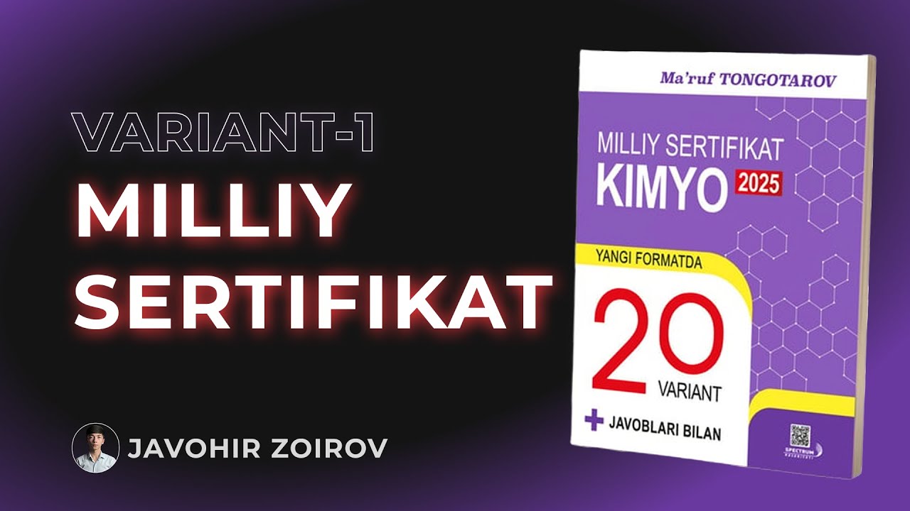 1-variant 33-43-savollar tahlili | Milliy sertifikat(2025) Ma’ruf Tongotarov