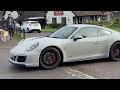 Porsches accelerating  the owl car meet uk porsche car automobile fun
