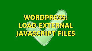 Wordpress: Load external javascript files