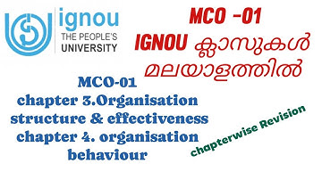 MCO-01  chapter-4 organisation behaviour #ignoumalayalam #mcom #mco #ignouclasses