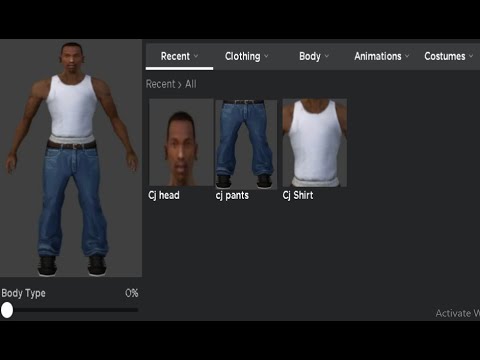How To Make Cj From Gta San Andreas In Roblox Youtube - roblox muscles pants how to make