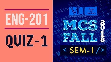 QUIZ-01 ENG-201 BUSINESS AND TECHNICAL ENGLISH WRITING MCS FALL-2018