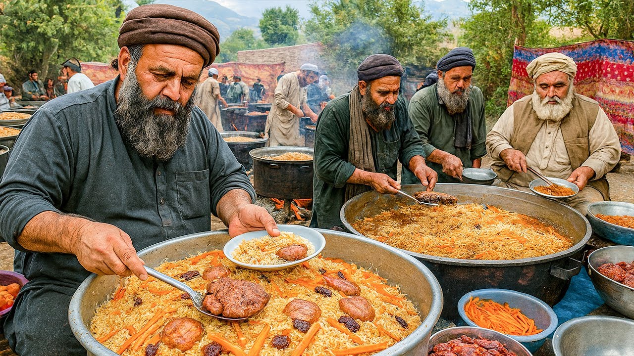 НЕРЕАЛЬНО! Афганистан готовит 500 кг кабульских пулао на 10 000 человек в огромных кастрюлях 😱🍚