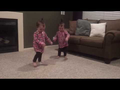 19 Month Old Twins Dancing to Daddy's Guitar