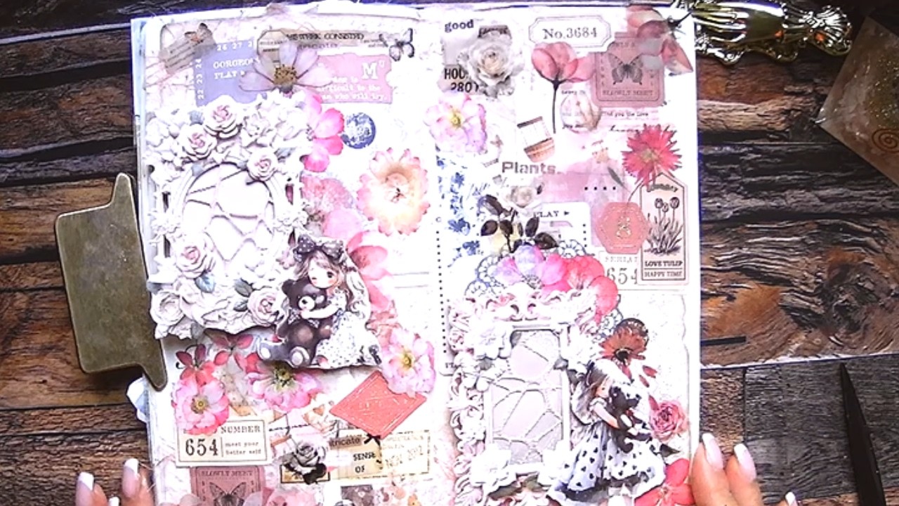 Using Mesh as a Frame in My Shabby Doll Collage | ASMR Craft (No Talking)