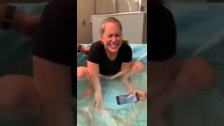 Mother Trying To Childbirth In Water