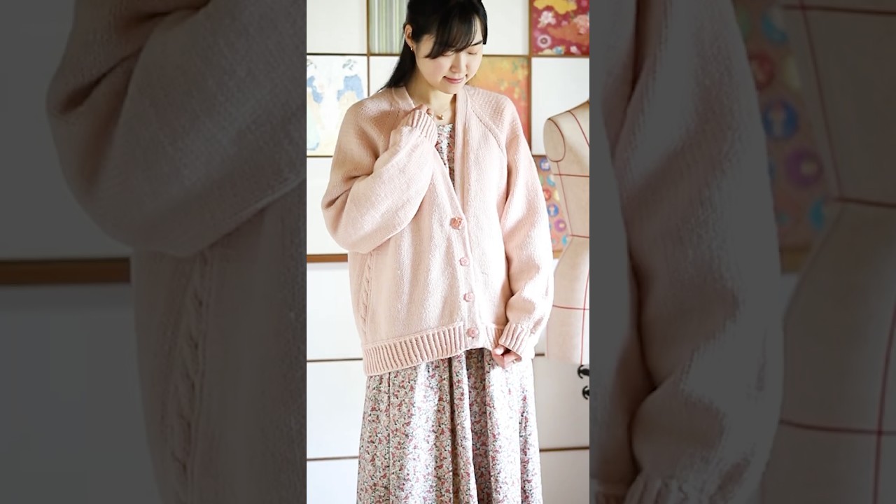 《桃色カーディガン》 #編み物 #ハンドメイド #knitting #diy #handmade #shorts