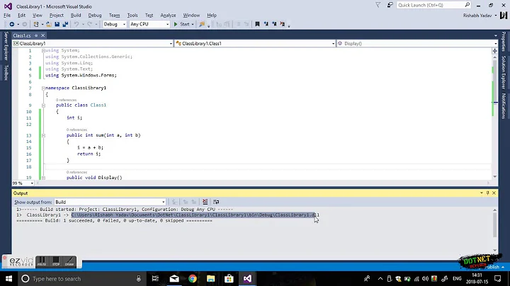 How to create Class Library in C# and how to use it in Console Application-#12