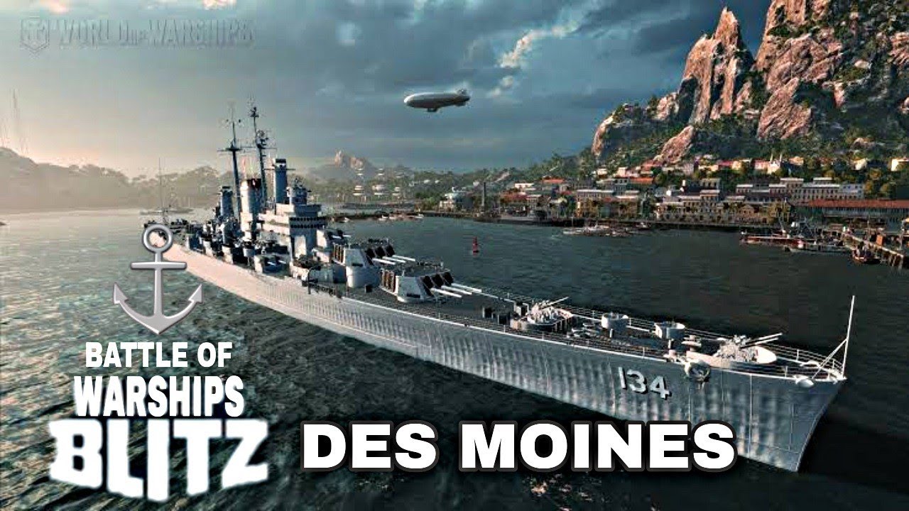 Battle of Warships 1.66.0 USS DES MOINES (CA134) YouTube