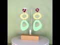 Milk Bar Polymer Clay Earrings 1950s Inspired Pastel Mint, Yellow &amp; Raspberry Statement Earrings UK