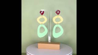 Milk Bar Polymer Clay Earrings 1950s Inspired Pastel Mint, Yellow &amp; Raspberry Statement Earrings UK