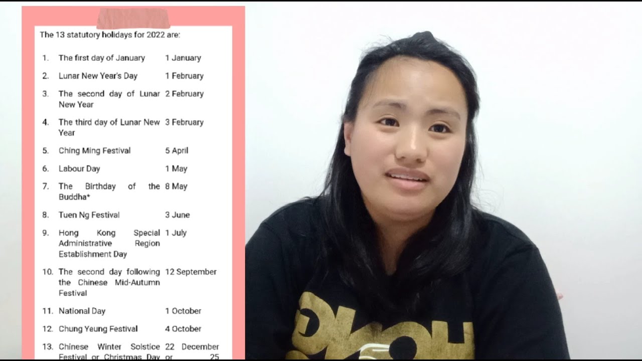 The 13 Statutory Holidays For 2022 Of Domestic Helper In Hongkong The 13 Statutory Holidays For 2022 Of Domestic Helper In Hongkong