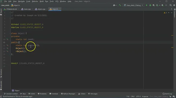 Using Static Class Variables in C++