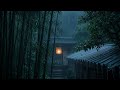 Rainy bamboo forest with cozy cabin lights | Relaxing ASMR sounds for insomnia