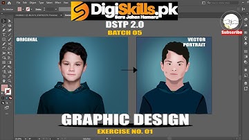 Digiskills DSTP2.0 Batch-05 | Graphic Design Exercise 01 Vector Portrait #digiskills  #ytshorts