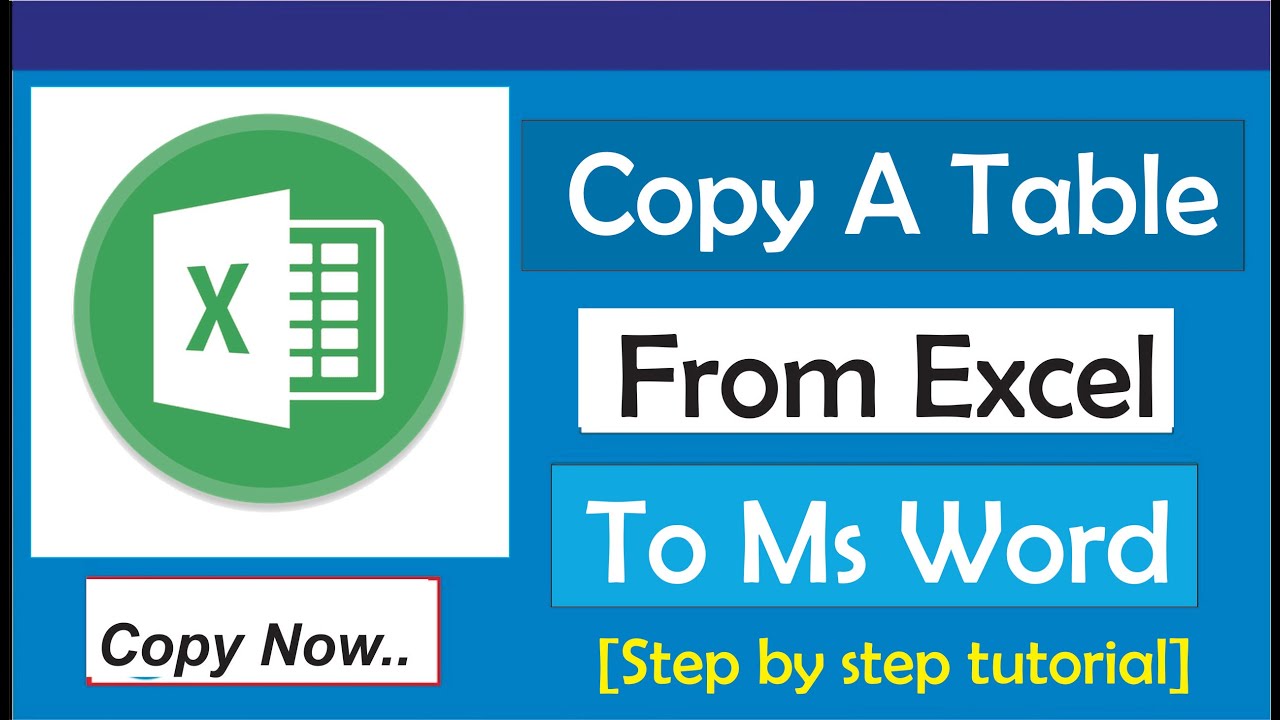 How To Copy A Table From Excel To Word - YouTube
