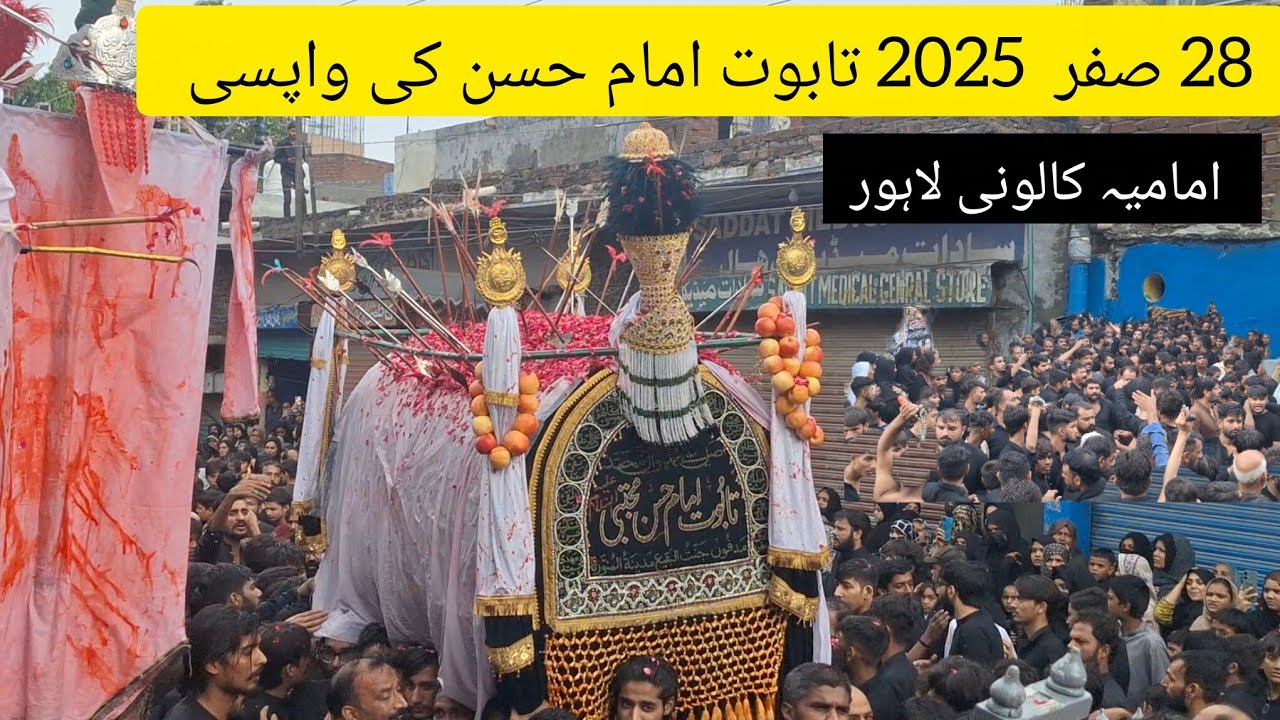 28 Safar 2025 wapasi Taboot imam e Hassan a s at imamia colony LHR marakazi jalus 