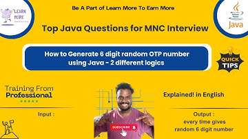 QA Interview Prep: Generate a Random 6-Digit Number in Java (6 digit OTP generation)