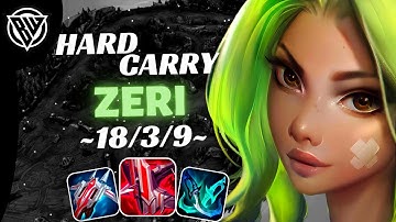 MASTER ELO HARD CARRY ZERI (18 KILL) | DRAGON LANE GAMEPLAY | WILD  RIFT | SEASON 9 | BUILD & RUNES