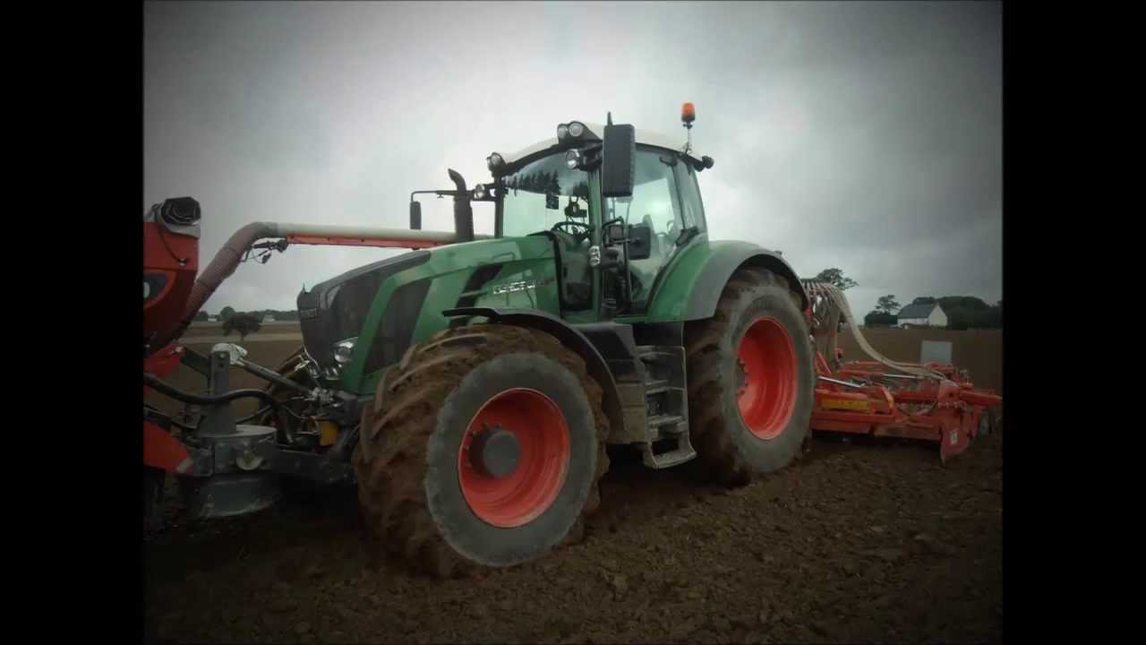 Semis d'orge 2013 avec Fendt 824 avec semoir Kuhn BTF 4500