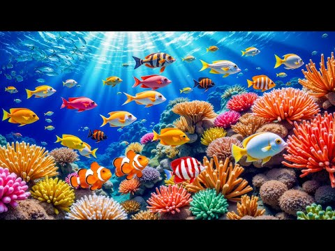 Beautiful Relaxing Music for Stress Relief & Sleep 🐠 Underwater Tropical Fish, Coral Reefs