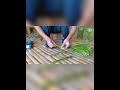 Make two bamboo lanterns for the bamboo house on the water