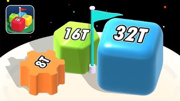 2048 Merge Blocks 3D Part 5 - Unlock 8T Gear Cog, 16T Hexagonal Prism & 32T Rectangular