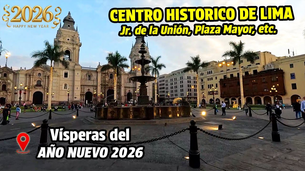 Asi se vio EL CENTRO HISTORICO DE LIMA 🚶‍♂️ A POCAS HORA DEL AÑO NUEVO 2026 🎊🎉