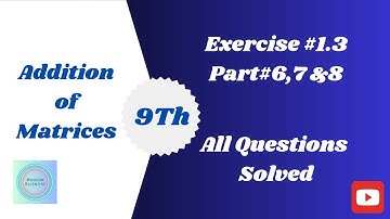 class 9 maths chapter 1 exercise 1.3 question 6,7 & 8 |transpose of a matrix