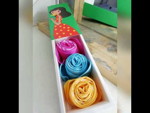 Оформляем подарки, как сложить носовой платочек розочкой. decorating gifts,