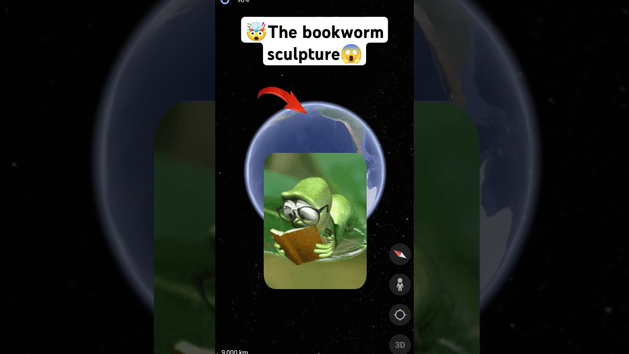 The bookworm sculpture🤯😱on Google maps🔍🌎 and Google