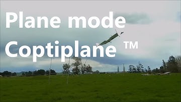 With two fixed props convertiplane DRONE performed both VTOL & plane mode Patented thin quasi wing