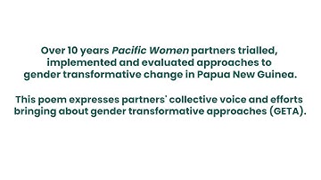 I am Geta poem - Gender Transformative Approaches (GETA)