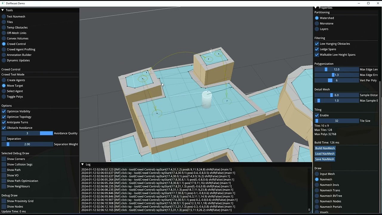DotRecast : C# Recast  & Detour Off-Mesh Links Demo