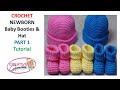 Crochet newborn baby booties and hat set   part 1  baby booties   makeitpremier