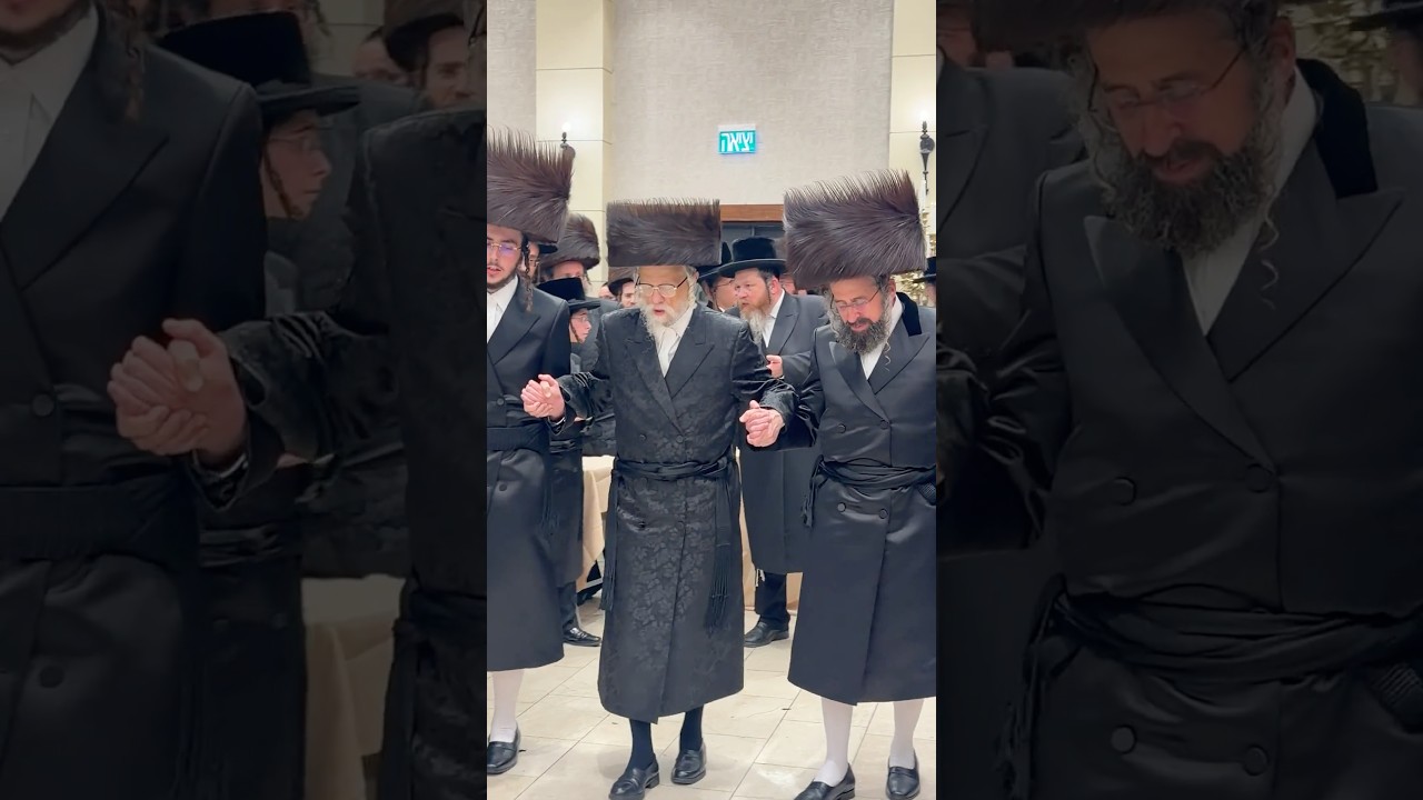 האדמו״ר מסערט ויז׳ניץ בריקוד ה״אשת חיל״ בחתונת נכד ר׳ אשר וייס