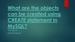 Famous What are the objects can be created using CREATE statement in MySQL? Profile