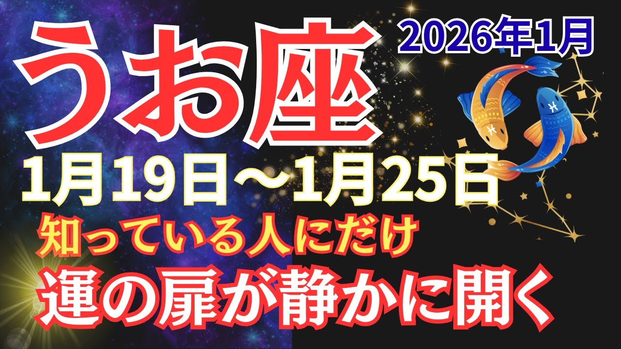 【魚座】知らなかった、では残念すぎる。感性が花開く一週間【2026年1月19日〜1月25日】 