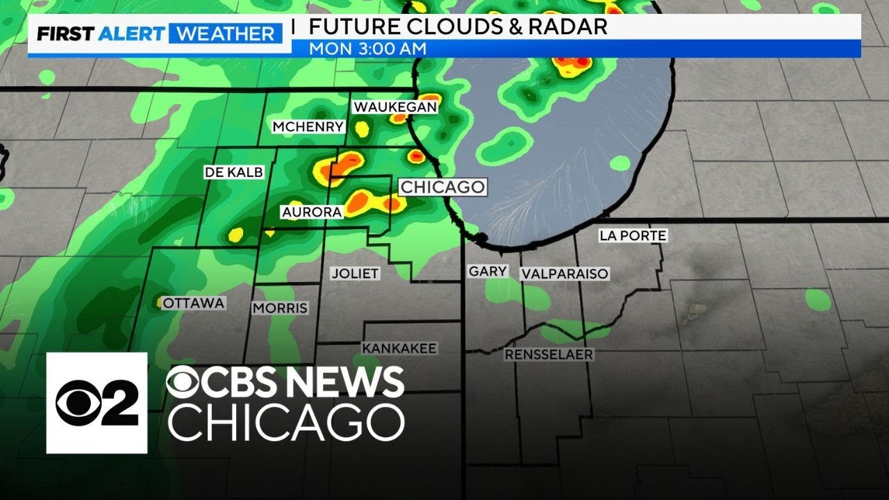 Scattered showers and thunderstorms for Chicago Sunday evening - YouTube