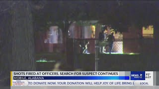 Search for suspect who fired shots at Mobile police officers continues