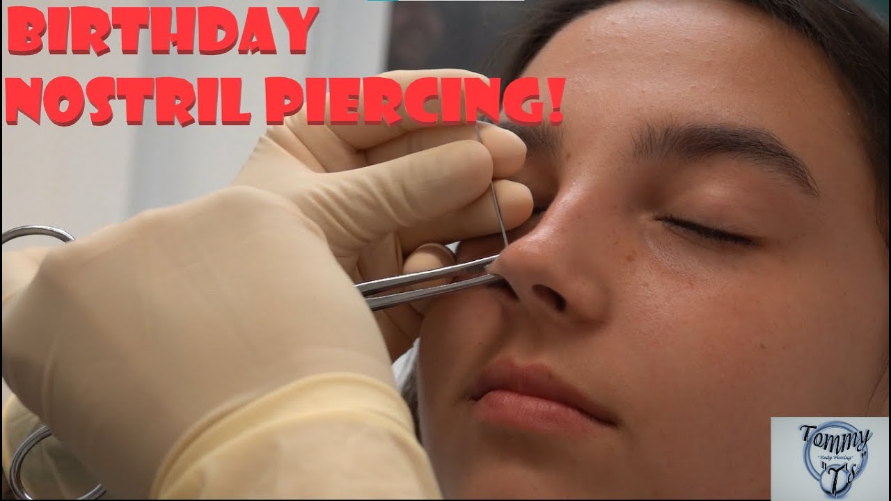 Birthday Nostril Piercing! Tommy Ts body piercing Huntington Beach Ca