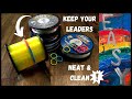 DIY Cheap & Easy Spool Tender/ Line Keeper  Keep your leaders from  uncoiling with this simple trick 
