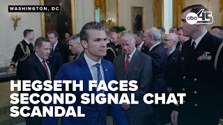 Trump shows support for Hegseth as second group chat scandal sparks outrage