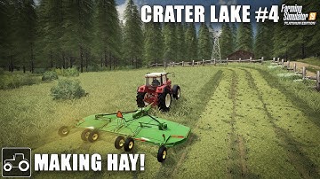 Mowing Grass For hay Bales, Crater Lake #4 Farming Simulator 19 Timelapse